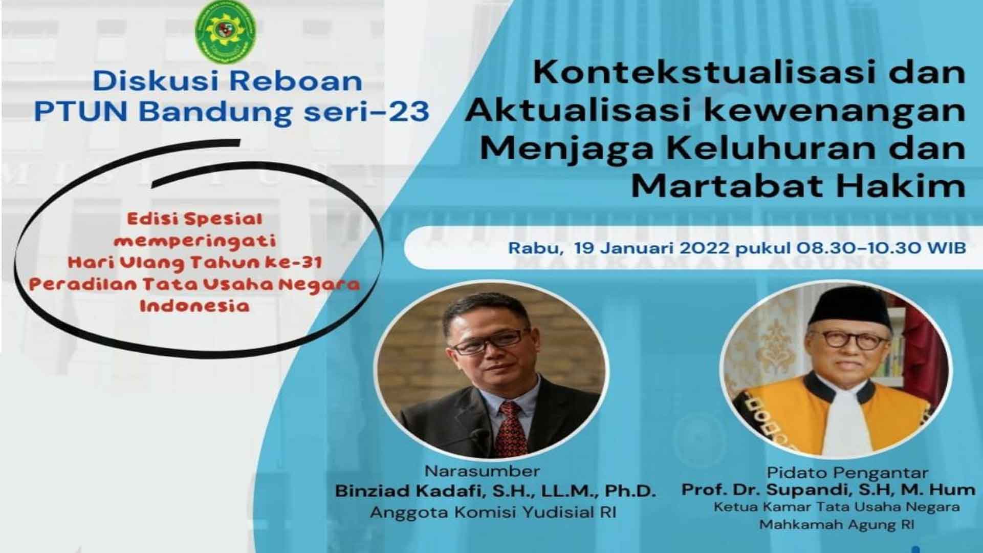 Anggota KY Binziad Kadafi Berbicara Keluhuran dan Martabat Hakim Sambil Memperingati HUT PTUN ke-31 Anggota KY Binziad Kadafi Berbicara Keluhuran dan Martabat Hakim Sambil Memperingati HUT PTUN ke-31