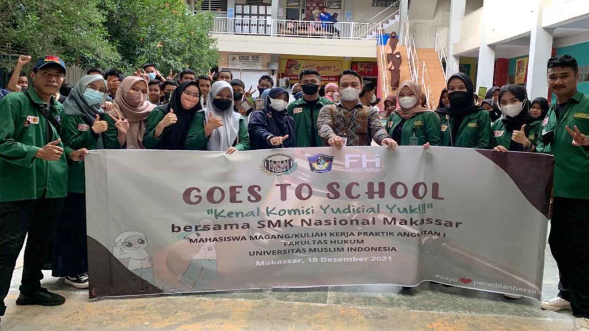 Penghubung KY Sulsel Bersama Mahasiswa Magang Goes to School ke SMK Nasional Makassar