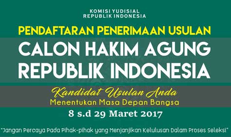 H-5 Penutupan Penerimaan Usulan, KY Terima 32 Usulan CHA