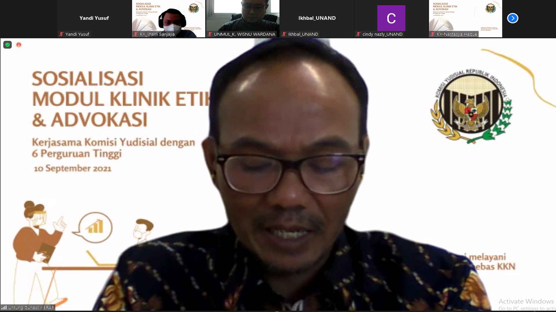 KY Gelar Sosialisasi Modul Klinik Etik dan Advokasi Tahun 2021 KY Gelar Sosialisasi Modul Klinik Etik dan Advokasi Tahun 2021